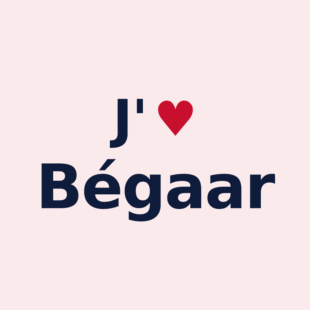 Magnet personnalisé Bégaar — design J'aime Bégaar