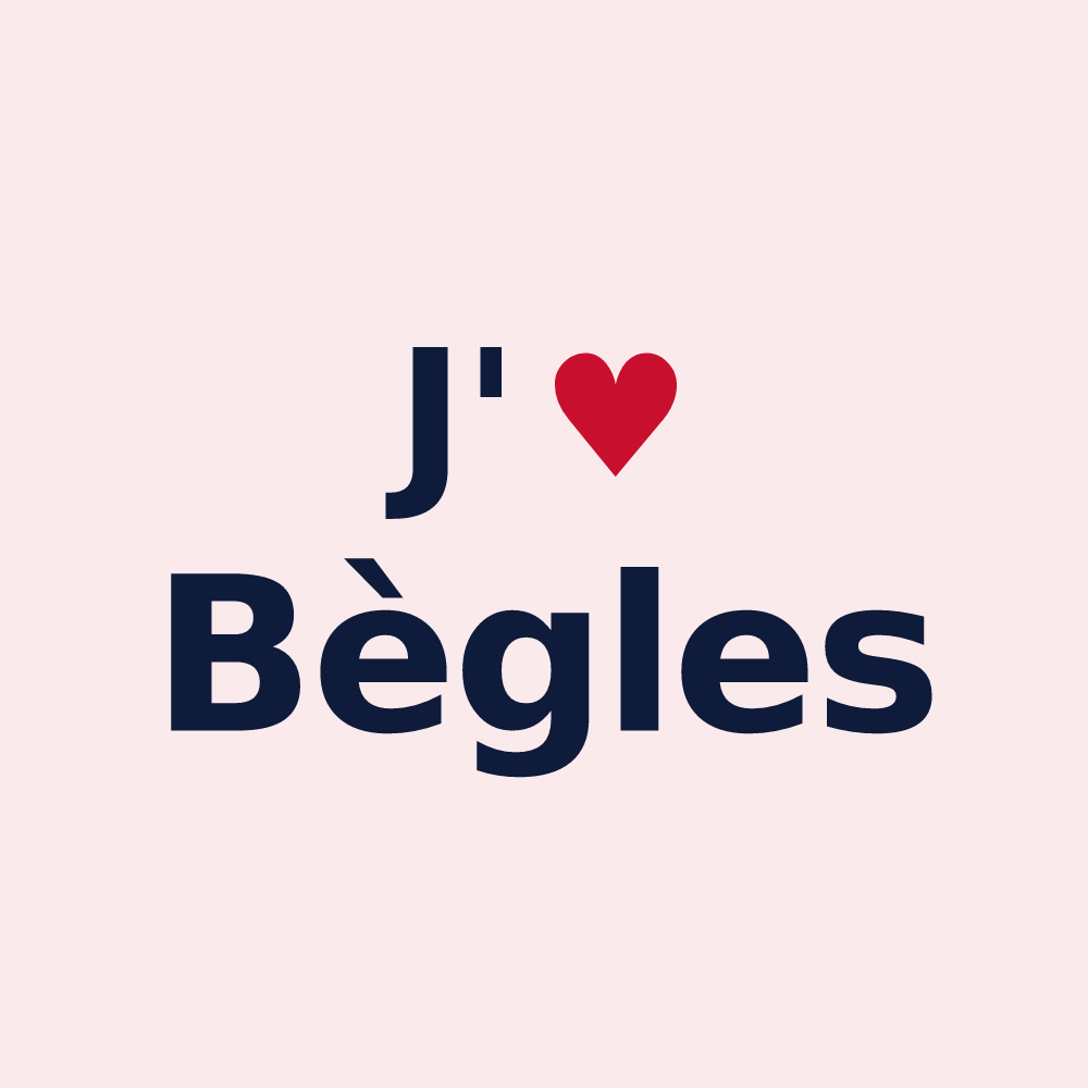 Magnet personnalisé Bègles — design « J'aime Bègles » imprimé sur le magnet