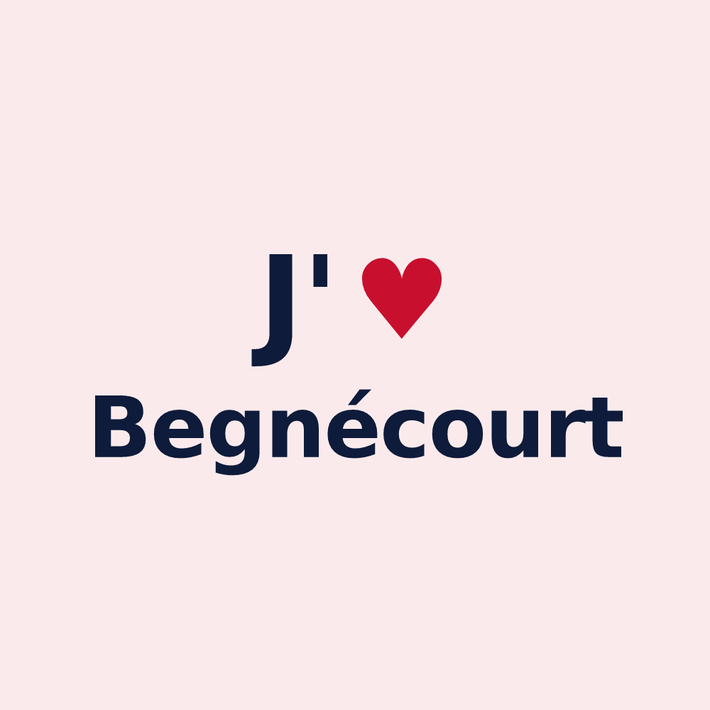 Magnet personnalisé Begnécourt — design J'aime Begnécourt
