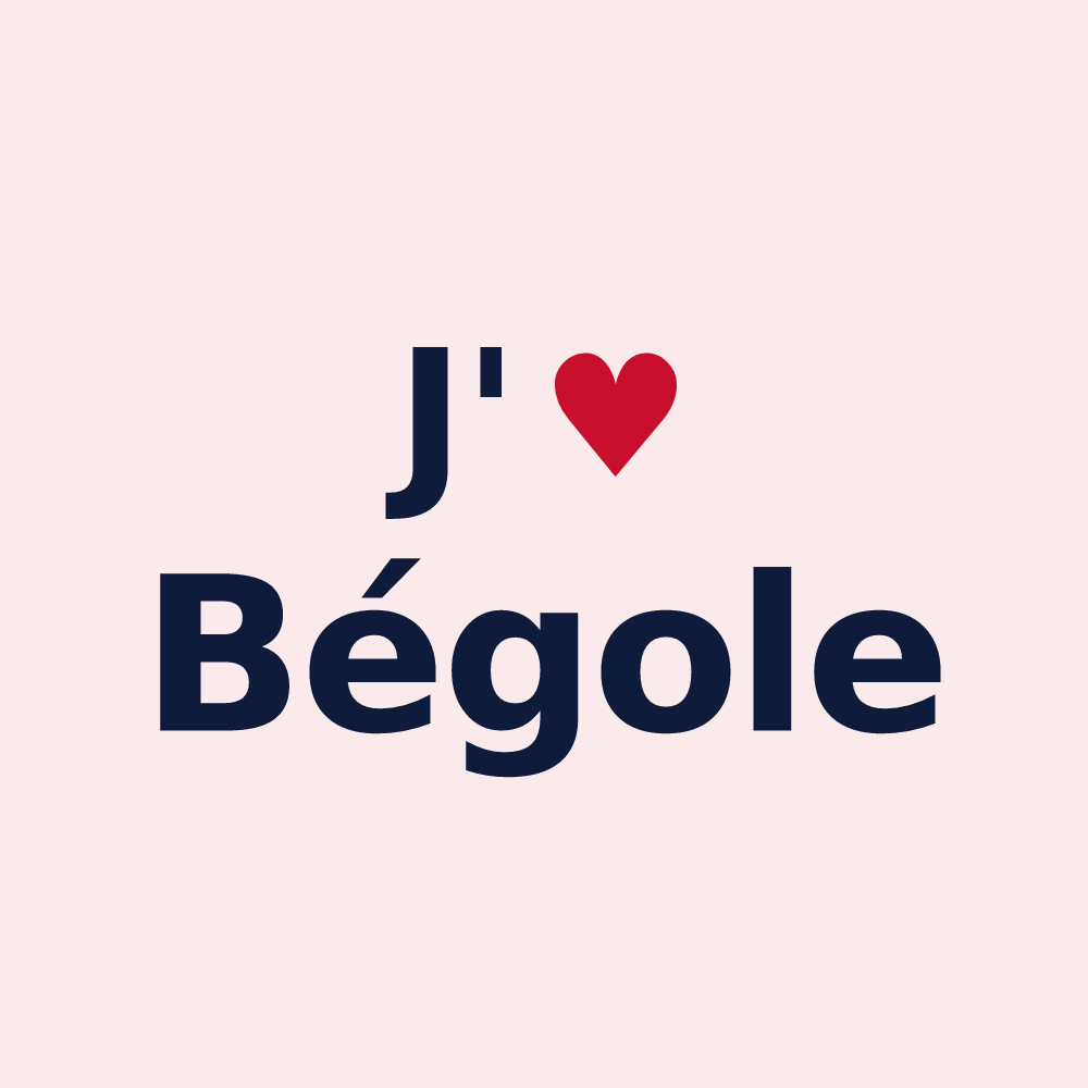 Magnet personnalisé Bégole — design J'aime Bégole