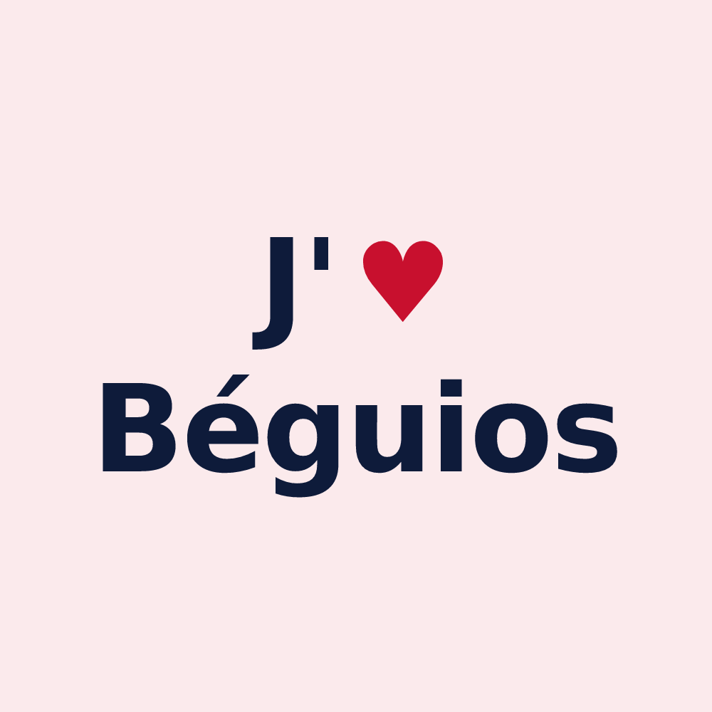 Magnet personnalisé Béguios — design « J'aime Béguios » imprimé sur le magnet