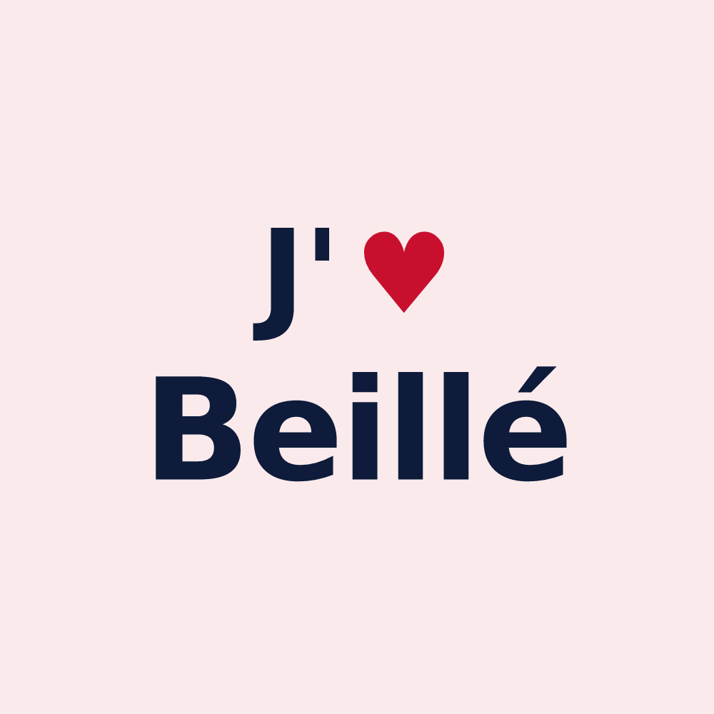 Magnet personnalisé Beillé — design J'aime Beillé