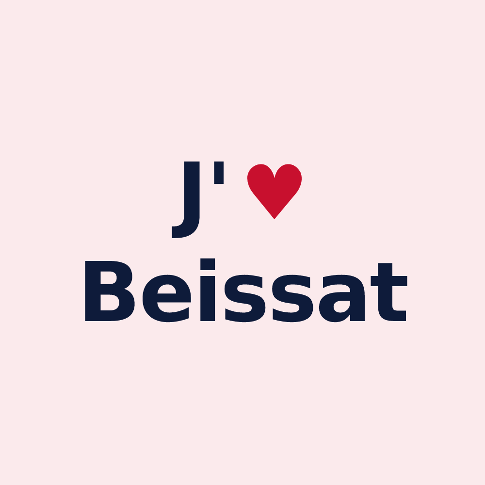 Magnet personnalisé Beissat — design J'aime Beissat