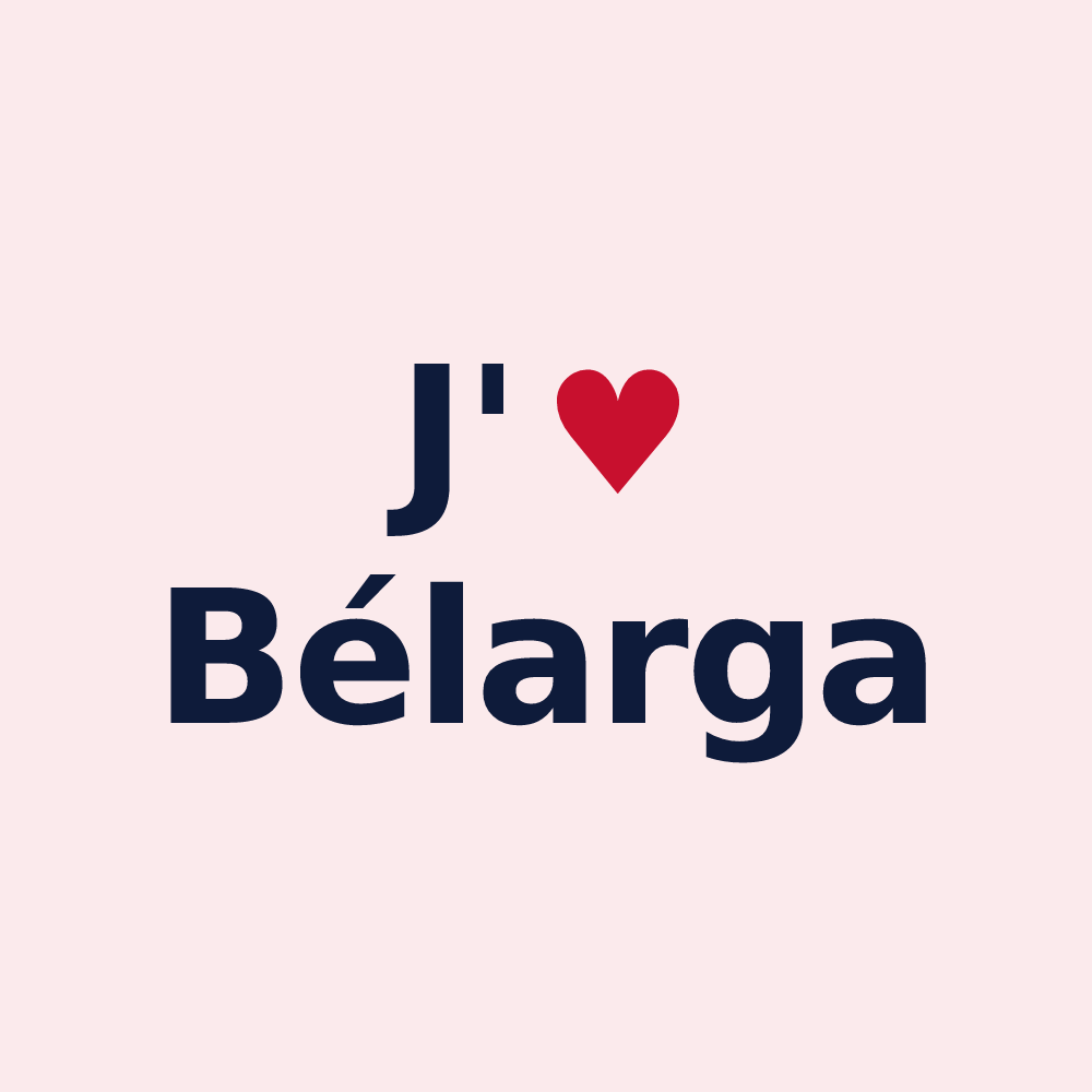 Magnet personnalisé Bélarga — design J'aime Bélarga