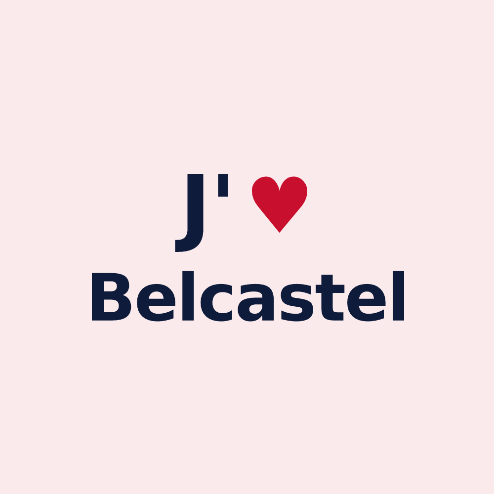 Magnet personnalisé Belcastel — design J'aime Belcastel