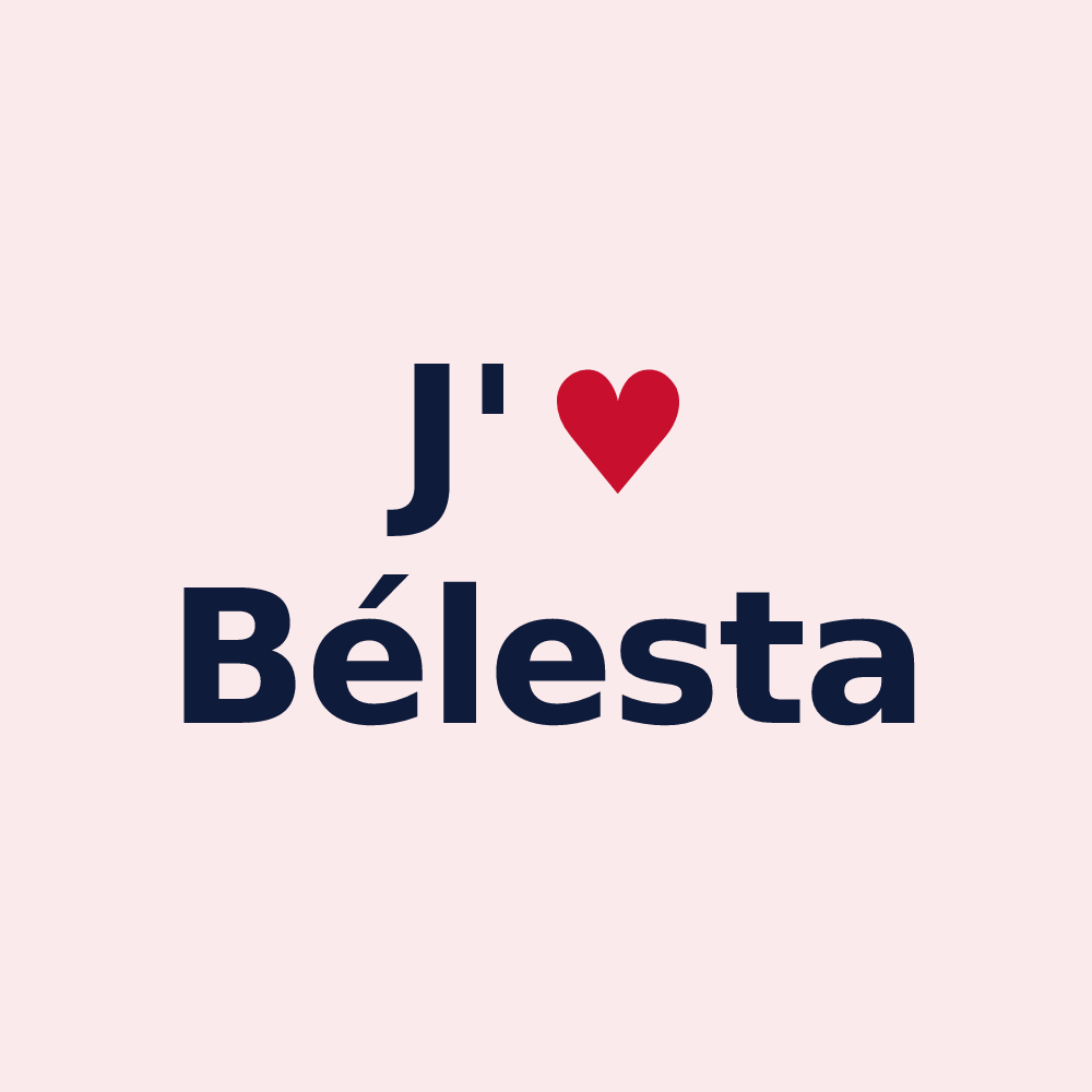 Magnet personnalisé Bélesta — design J'aime Bélesta