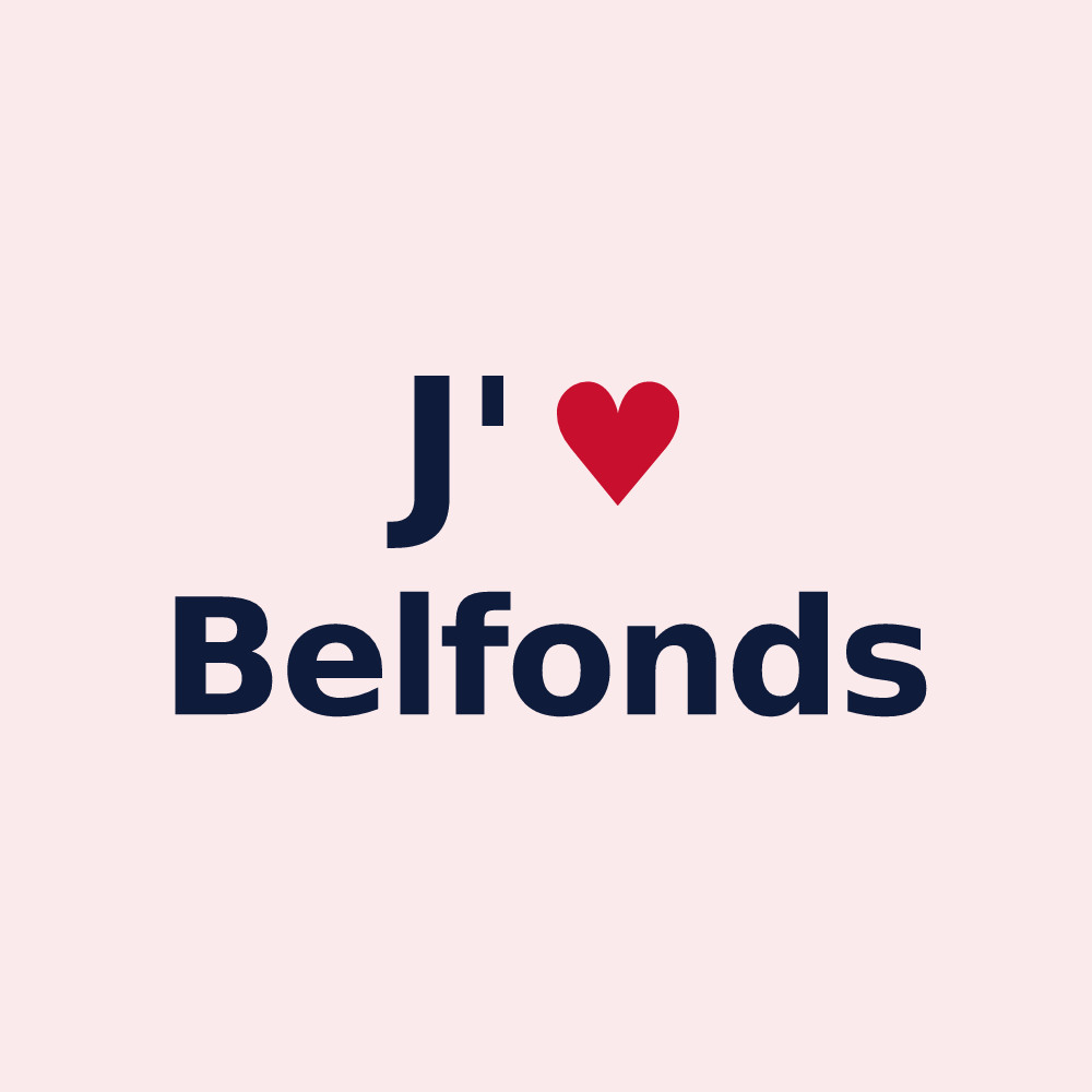 Magnet personnalisé Belfonds — design J'aime Belfonds