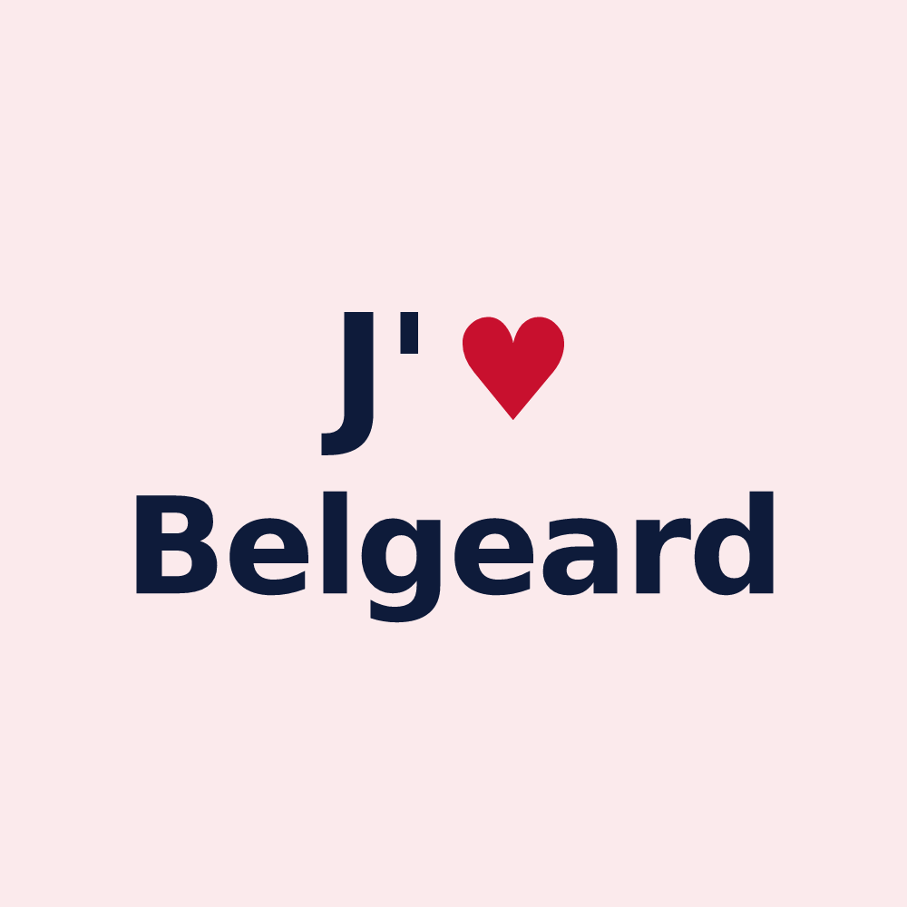 Magnet personnalisé Belgeard — design J'aime Belgeard