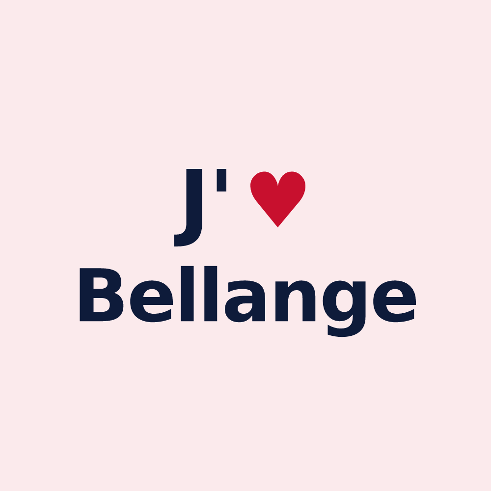 Magnet personnalisé Bellange — design « J'aime Bellange » imprimé sur le magnet