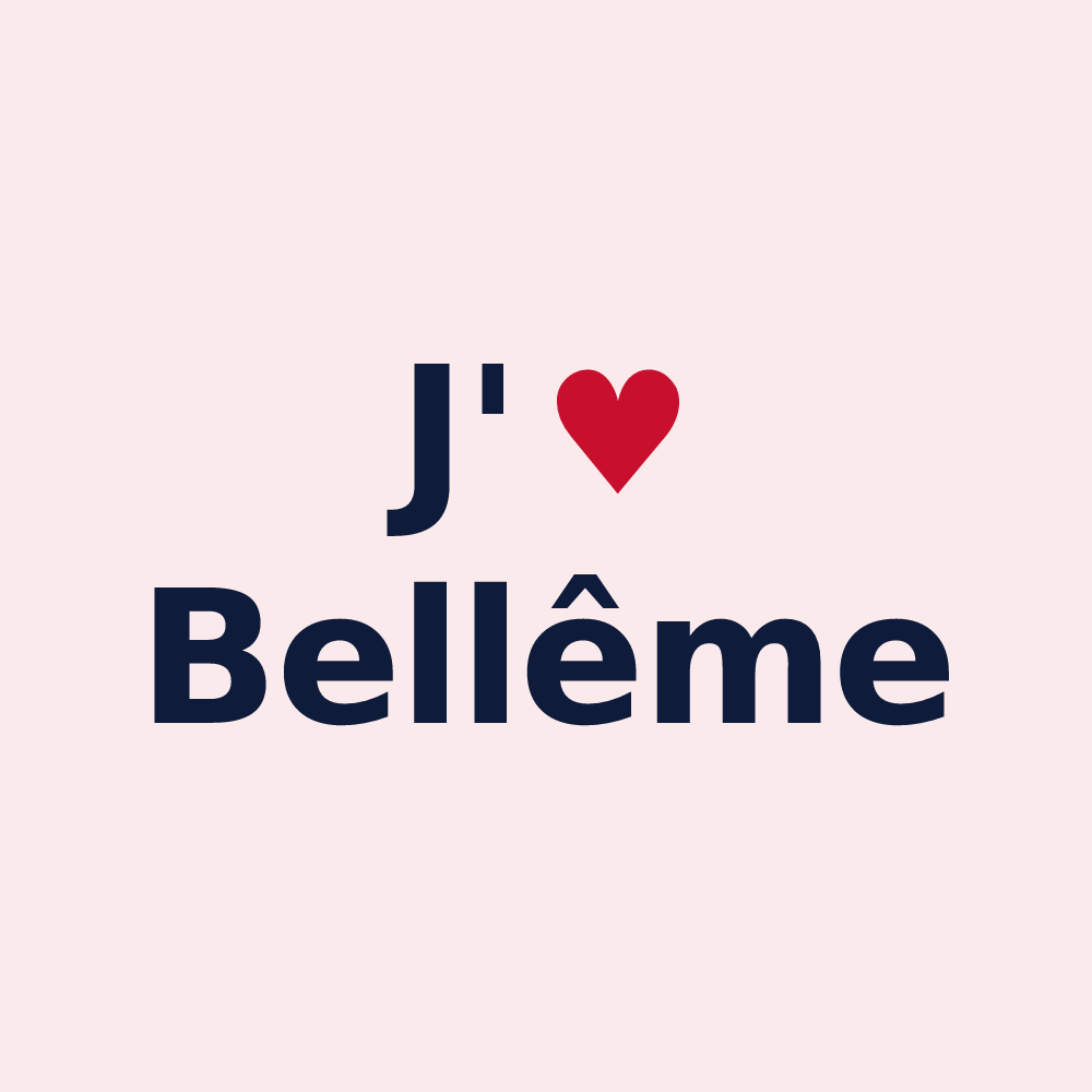 Magnet personnalisé Bellême — design « J'aime Bellême » imprimé sur le magnet