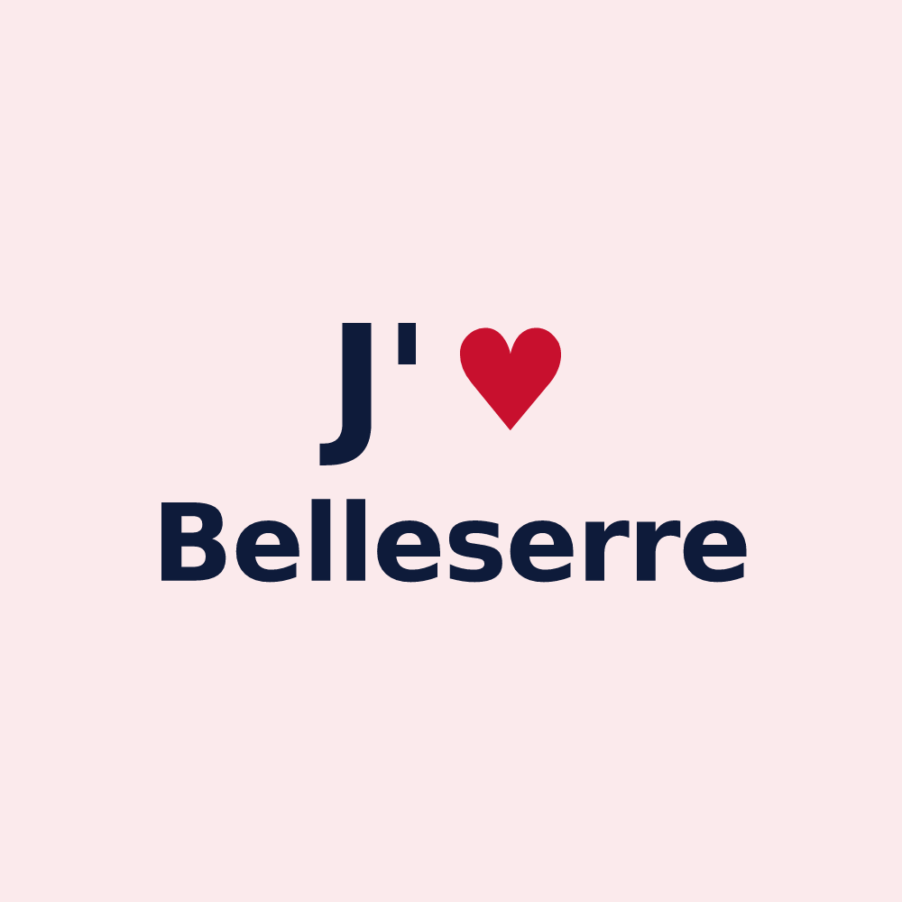 Magnet personnalisé Belleserre — design J'aime Belleserre