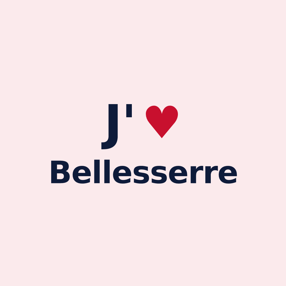 Magnet personnalisé Bellesserre — design J'aime Bellesserre
