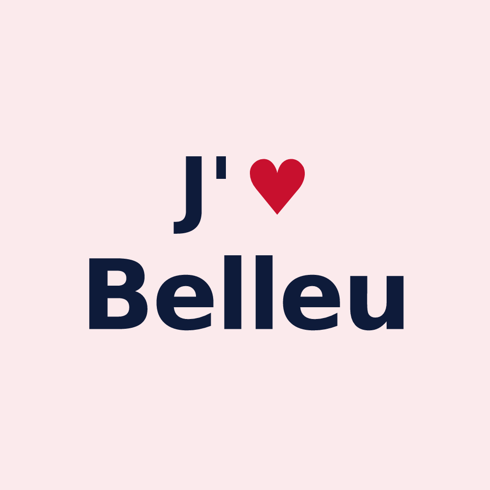 Magnet personnalisé Belleu — design J'aime Belleu