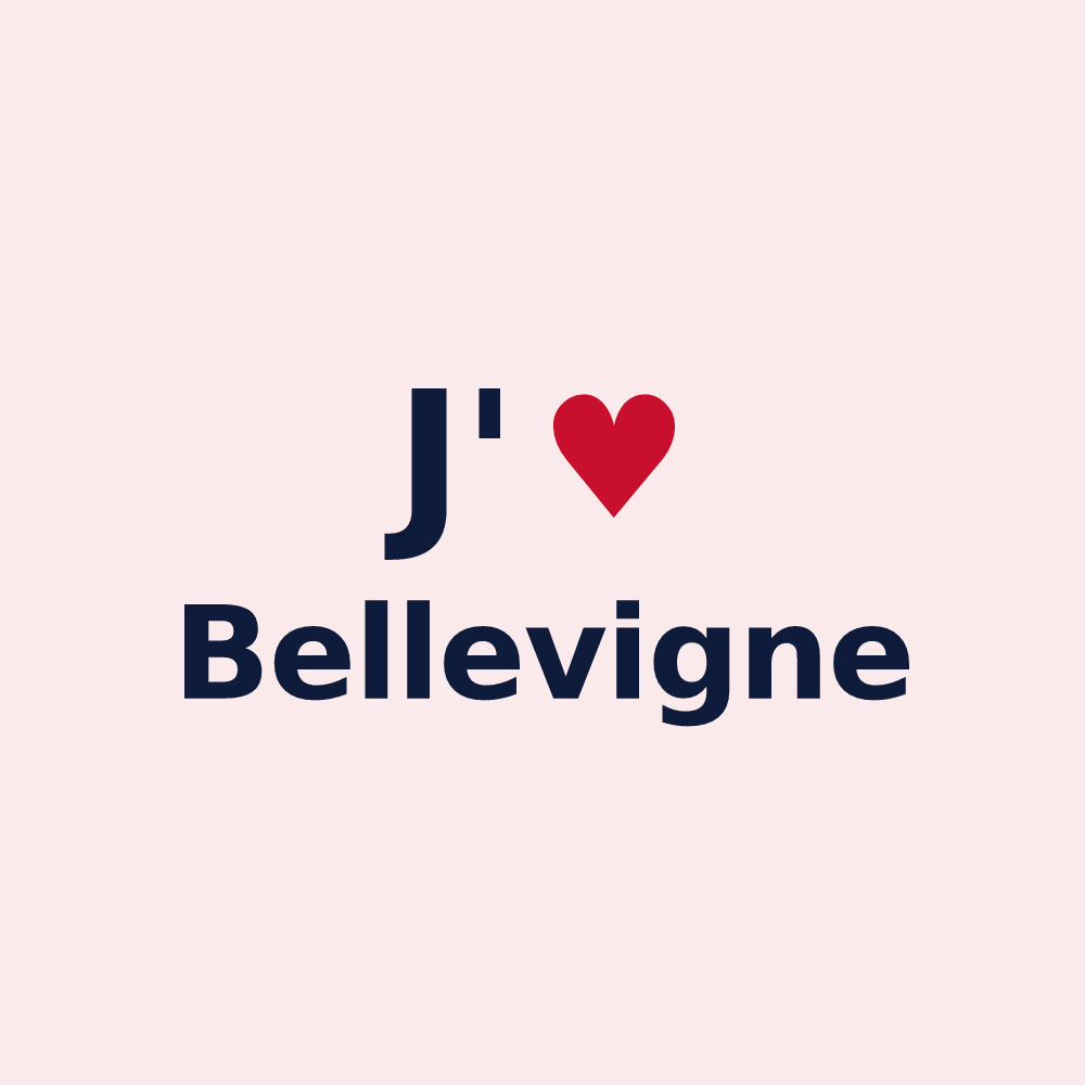 Magnet personnalisé Bellevigne — design J'aime Bellevigne
