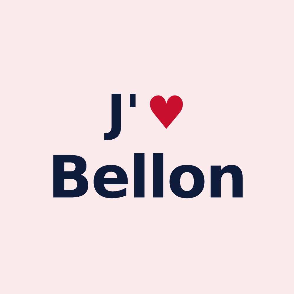 Magnet personnalisé Bellon — design J'aime Bellon