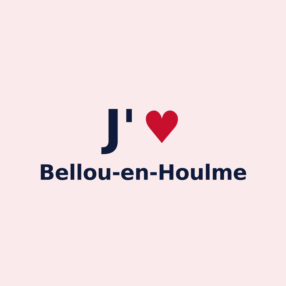 Magnet personnalisé Bellou-en-Houlme — design J'aime Bellou-en-Houlme