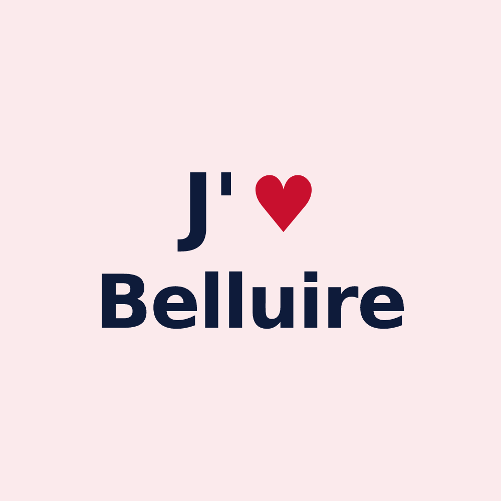 Magnet personnalisé Belluire — design J'aime Belluire