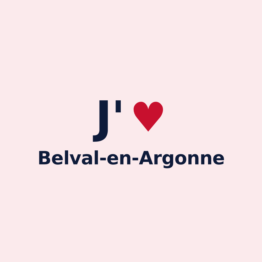 Magnet personnalisé Belval-en-Argonne — design J'aime Belval-en-Argonne