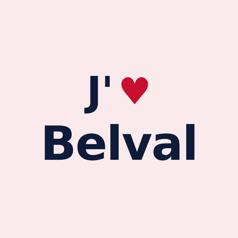 Magnet personnalisé Belval — design J'aime Belval