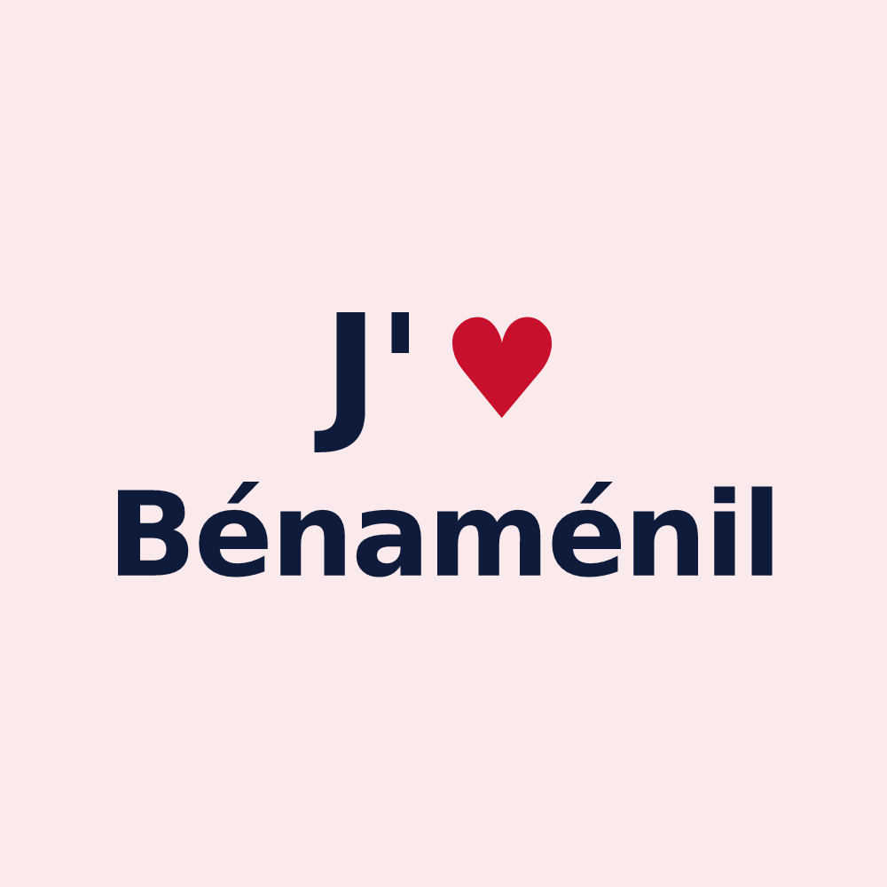 Magnet personnalisé Bénaménil — design « J'aime Bénaménil » imprimé sur le magnet