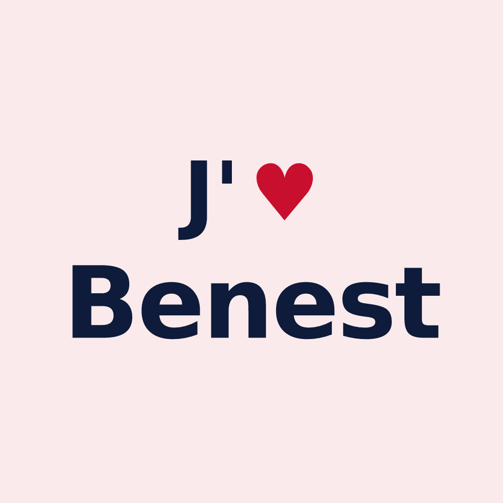 Magnet personnalisé Benest — design J'aime Benest