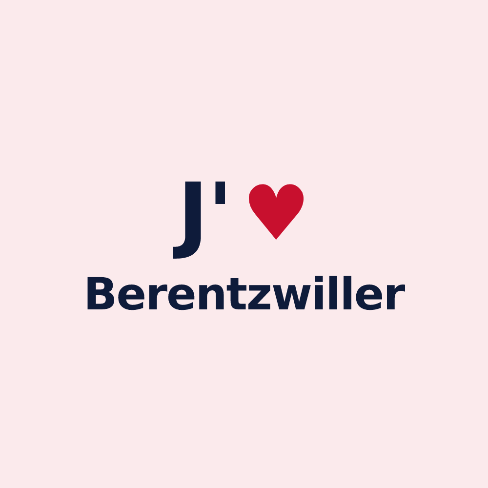 Magnet personnalisé Berentzwiller — design J'aime Berentzwiller