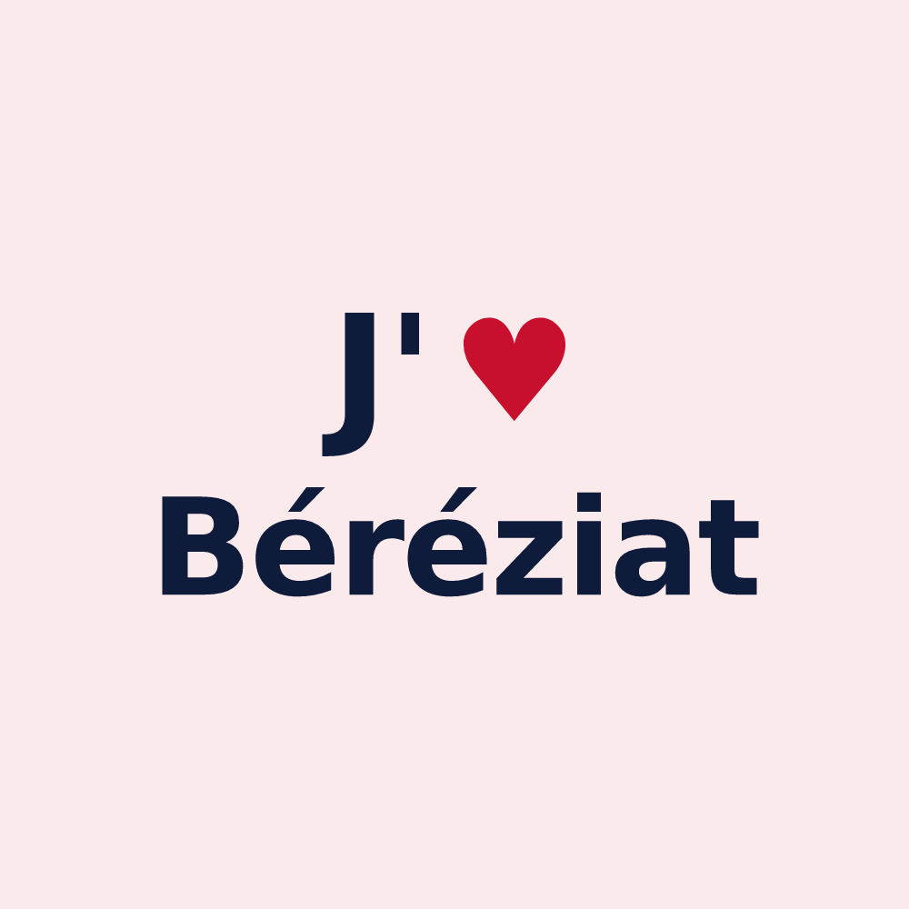 Magnet personnalisé Béréziat — design « J'aime Béréziat » imprimé sur le magnet