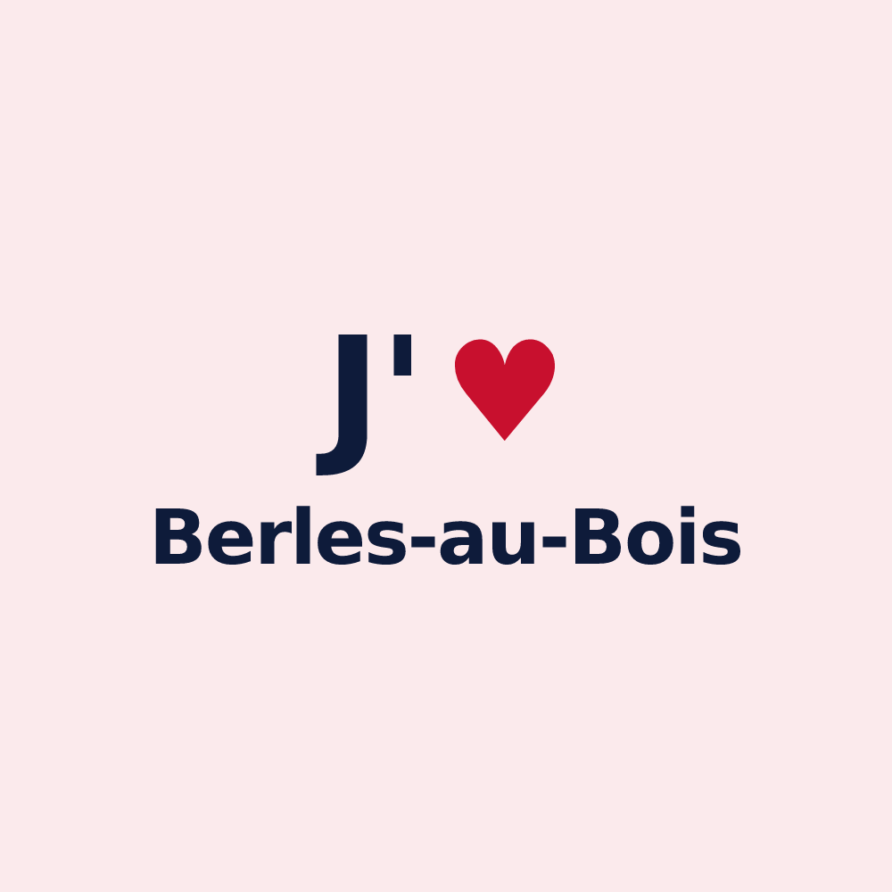 Magnet personnalisé Berles-au-Bois — design J'aime Berles-au-Bois