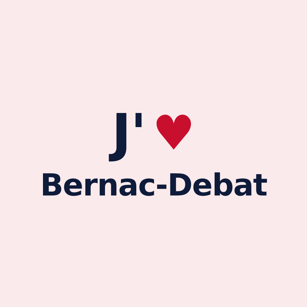 Magnet personnalisé Bernac-Debat — design J'aime Bernac-Debat