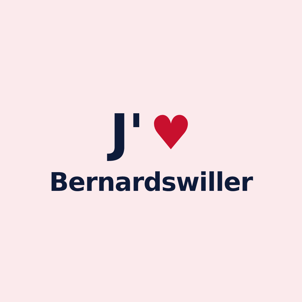 Magnet personnalisé Bernardswiller — design « J'aime Bernardswiller » imprimé sur le magnet