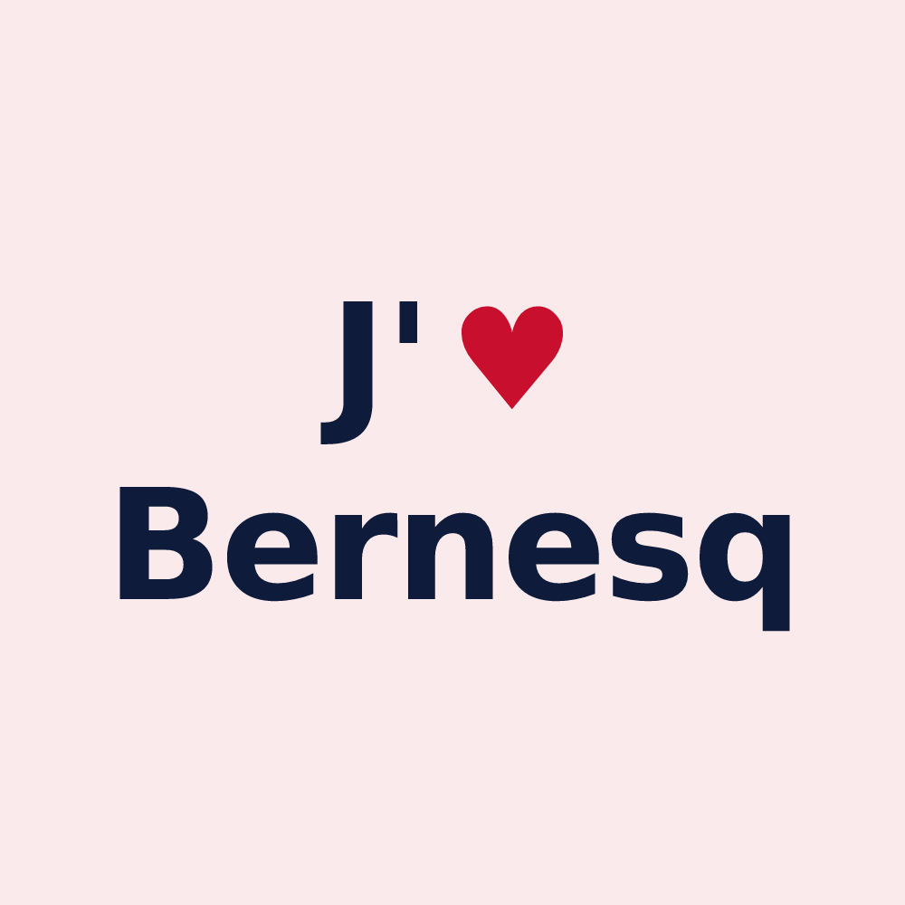 Magnet personnalisé Bernesq — design J'aime Bernesq