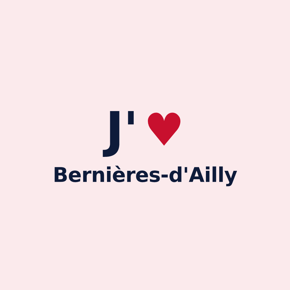 Magnet personnalisé Bernières-d'Ailly — design J'aime Bernières-d'Ailly