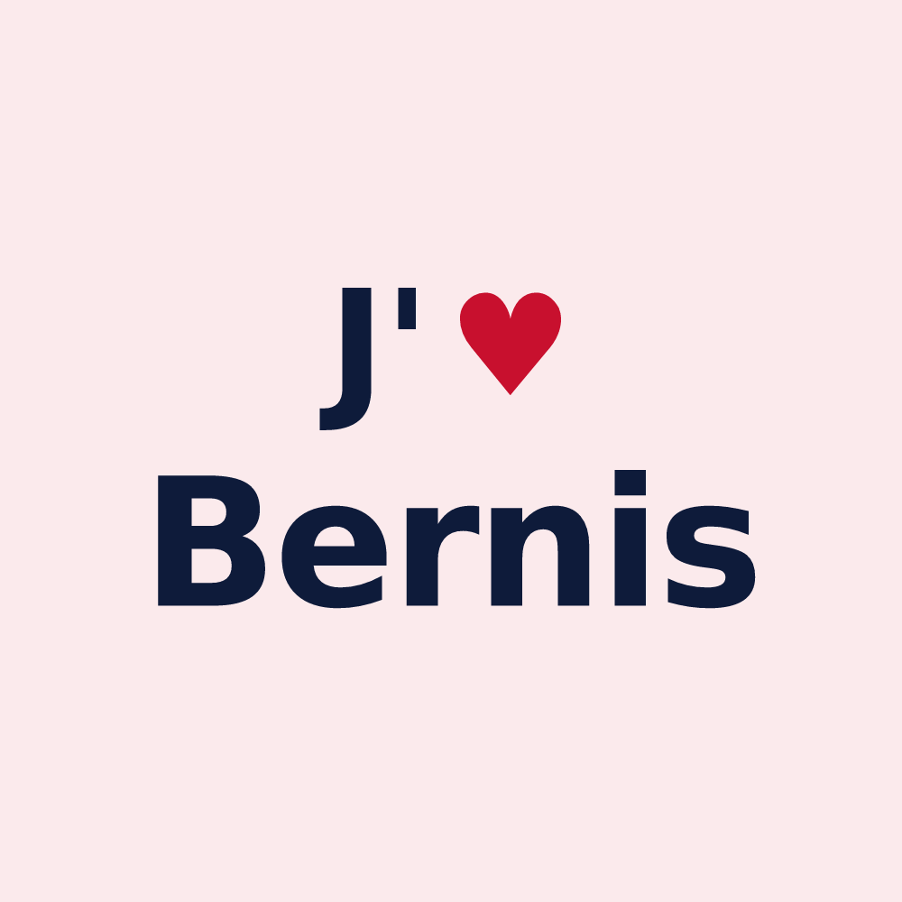 Magnet personnalisé Bernis — design « J'aime Bernis » imprimé sur le magnet