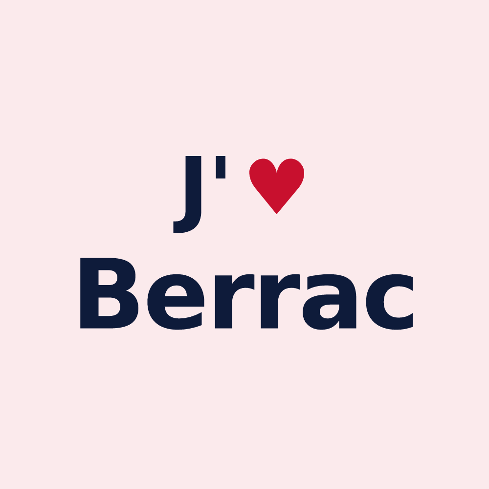 Magnet personnalisé Berrac — design J'aime Berrac