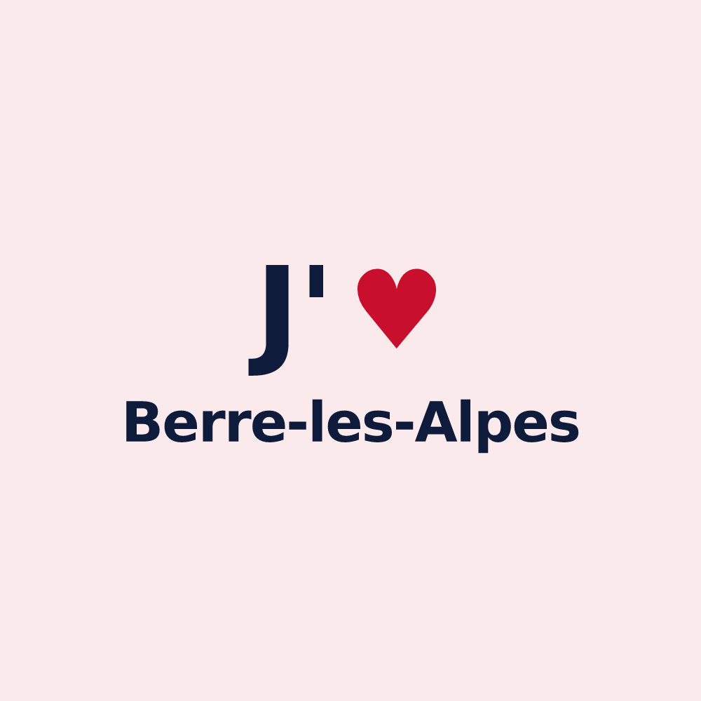 Magnet personnalisé Berre-les-Alpes — design « J'aime Berre-les-Alpes » imprimé sur le magnet