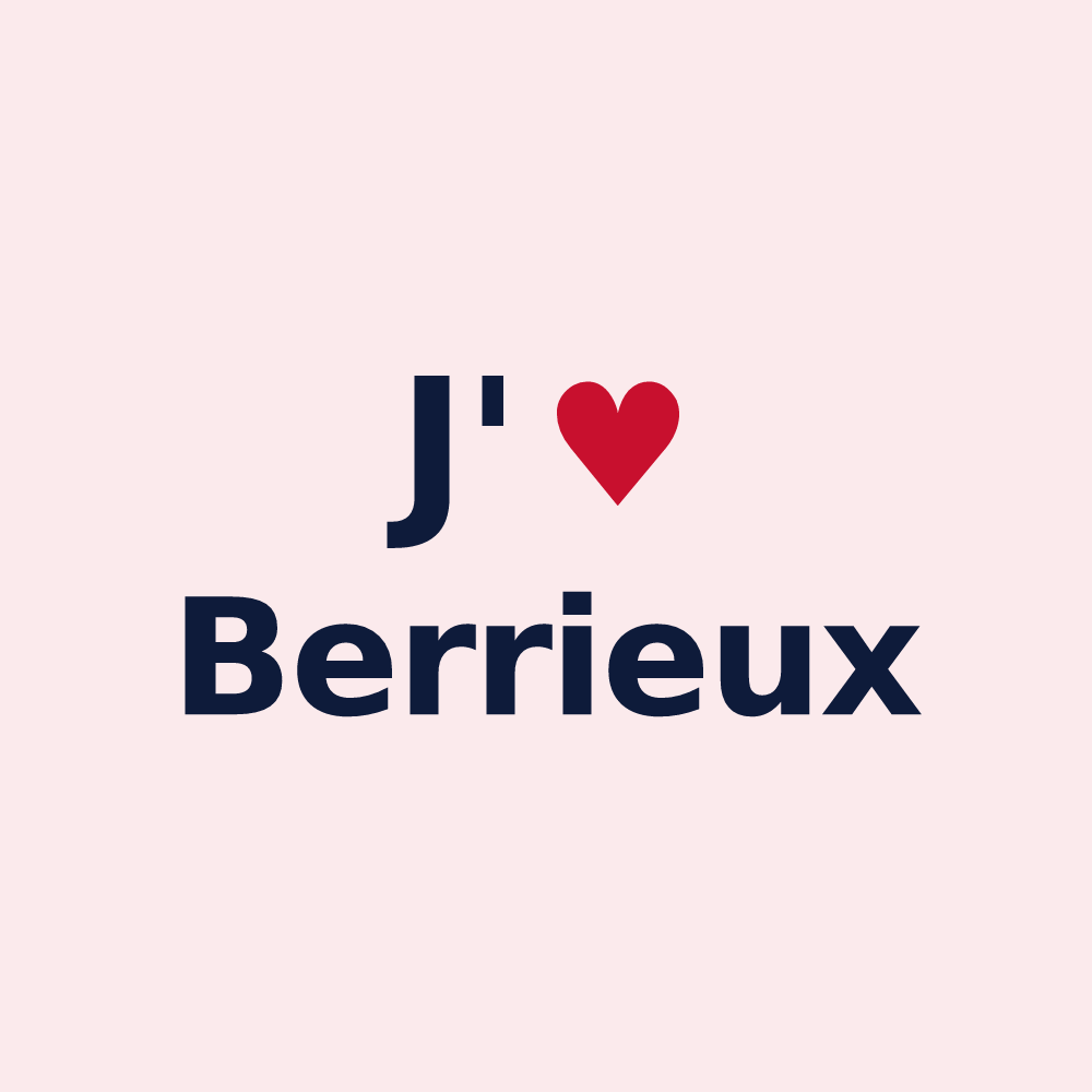 Magnet personnalisé Berrieux — design « J'aime Berrieux » imprimé sur le magnet