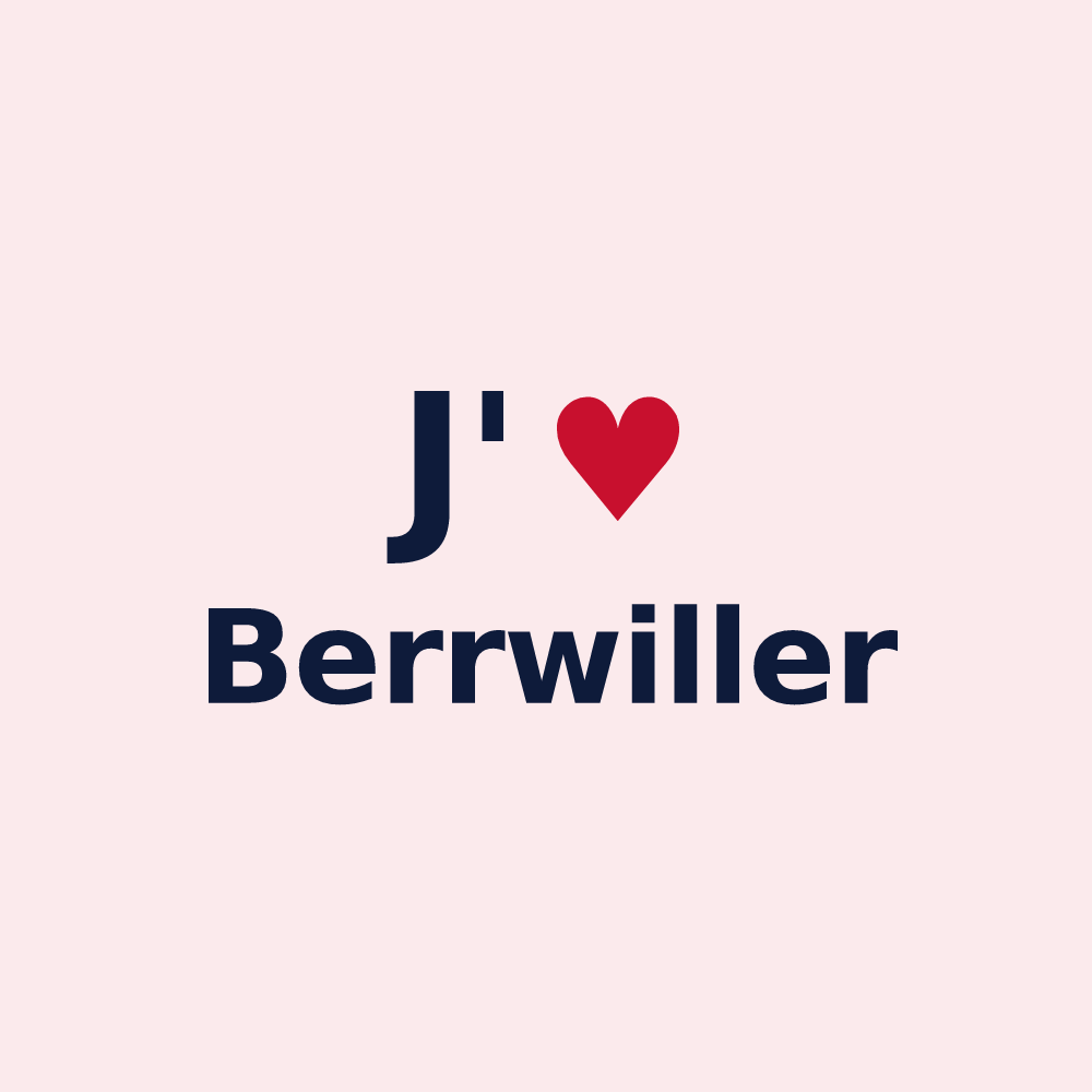 Magnet personnalisé Berrwiller — design J'aime Berrwiller