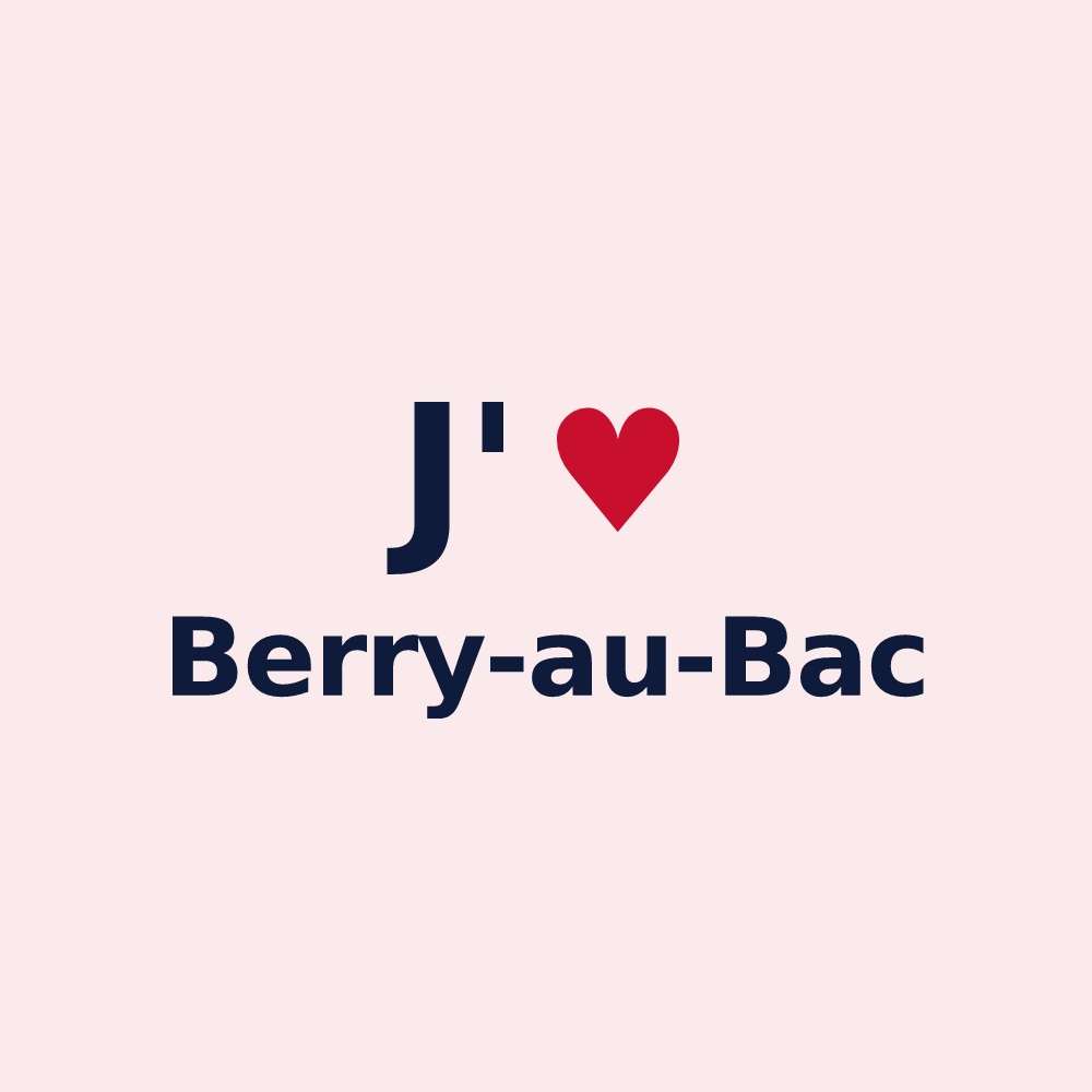 Magnet personnalisé Berry-au-Bac — design J'aime Berry-au-Bac