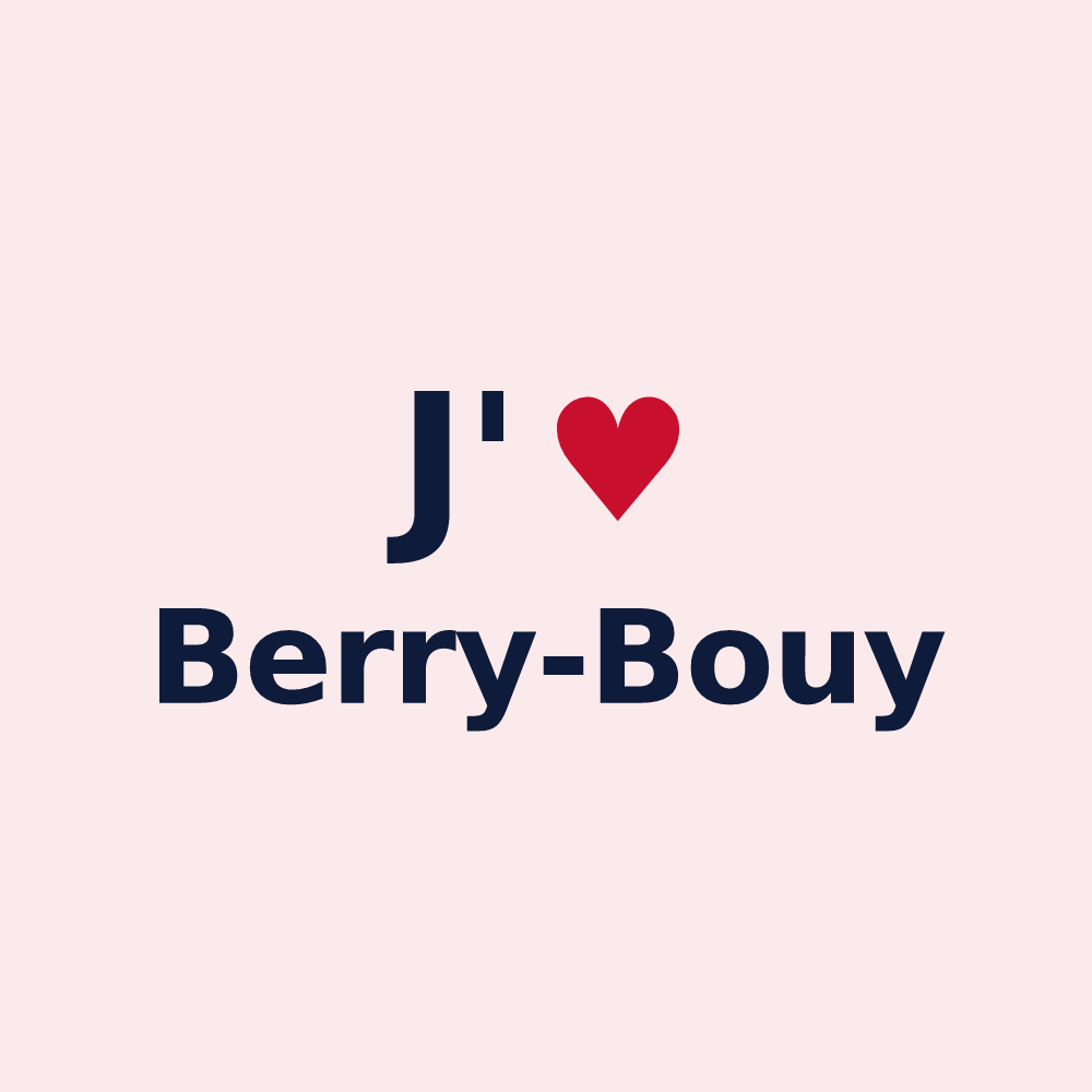 Magnet personnalisé Berry-Bouy — design « J'aime Berry-Bouy » imprimé sur le magnet