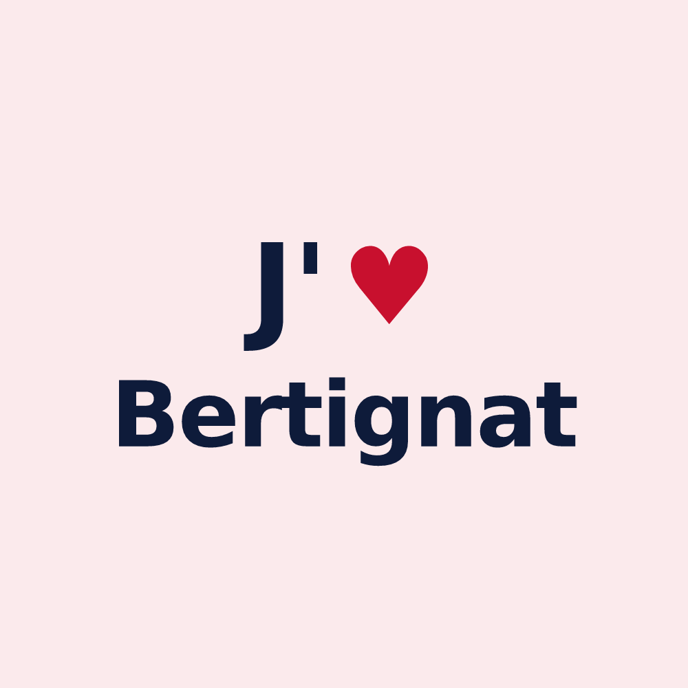 Magnet personnalisé Bertignat — design J'aime Bertignat