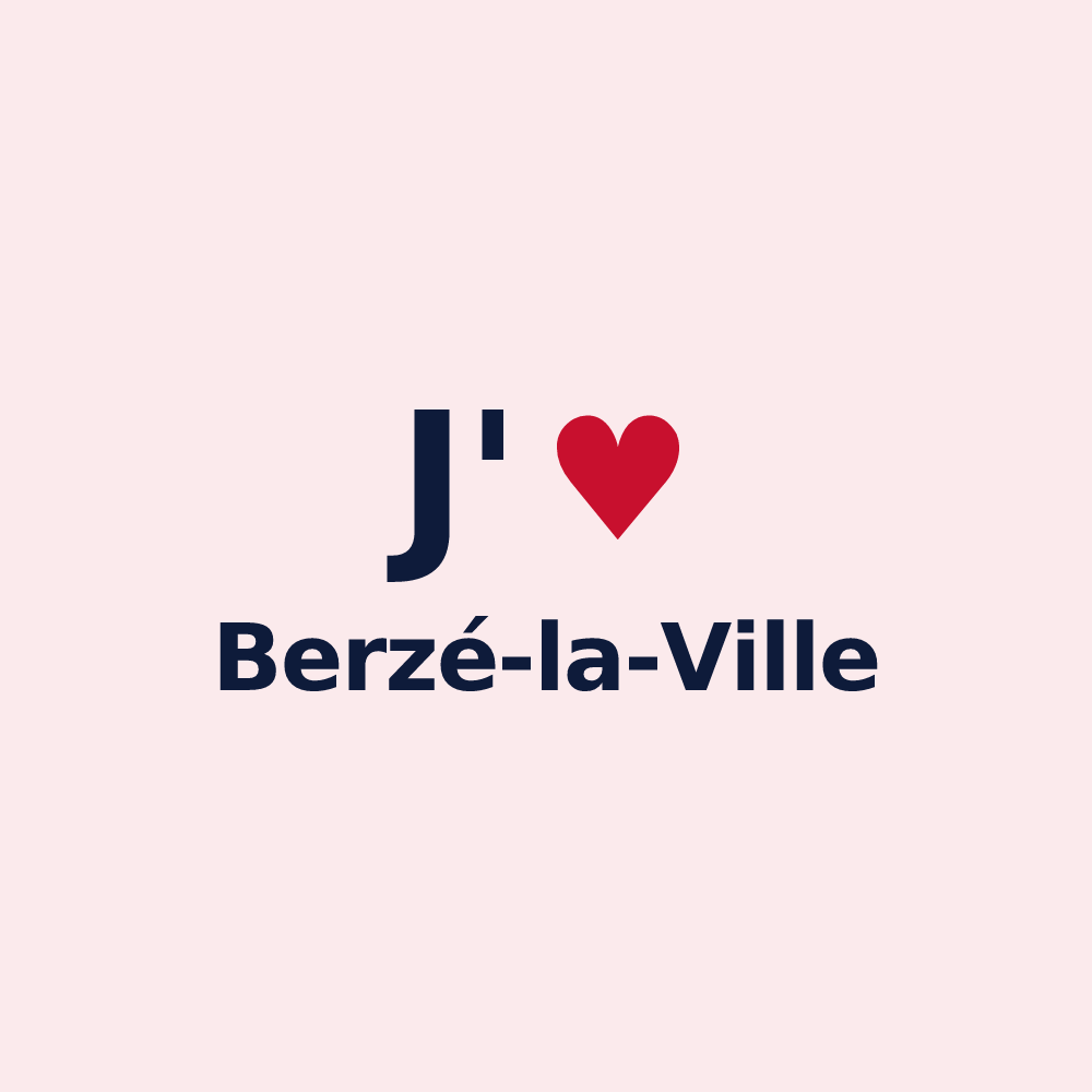 Magnet personnalisé Berzé-la-Ville — design J'aime Berzé-la-Ville