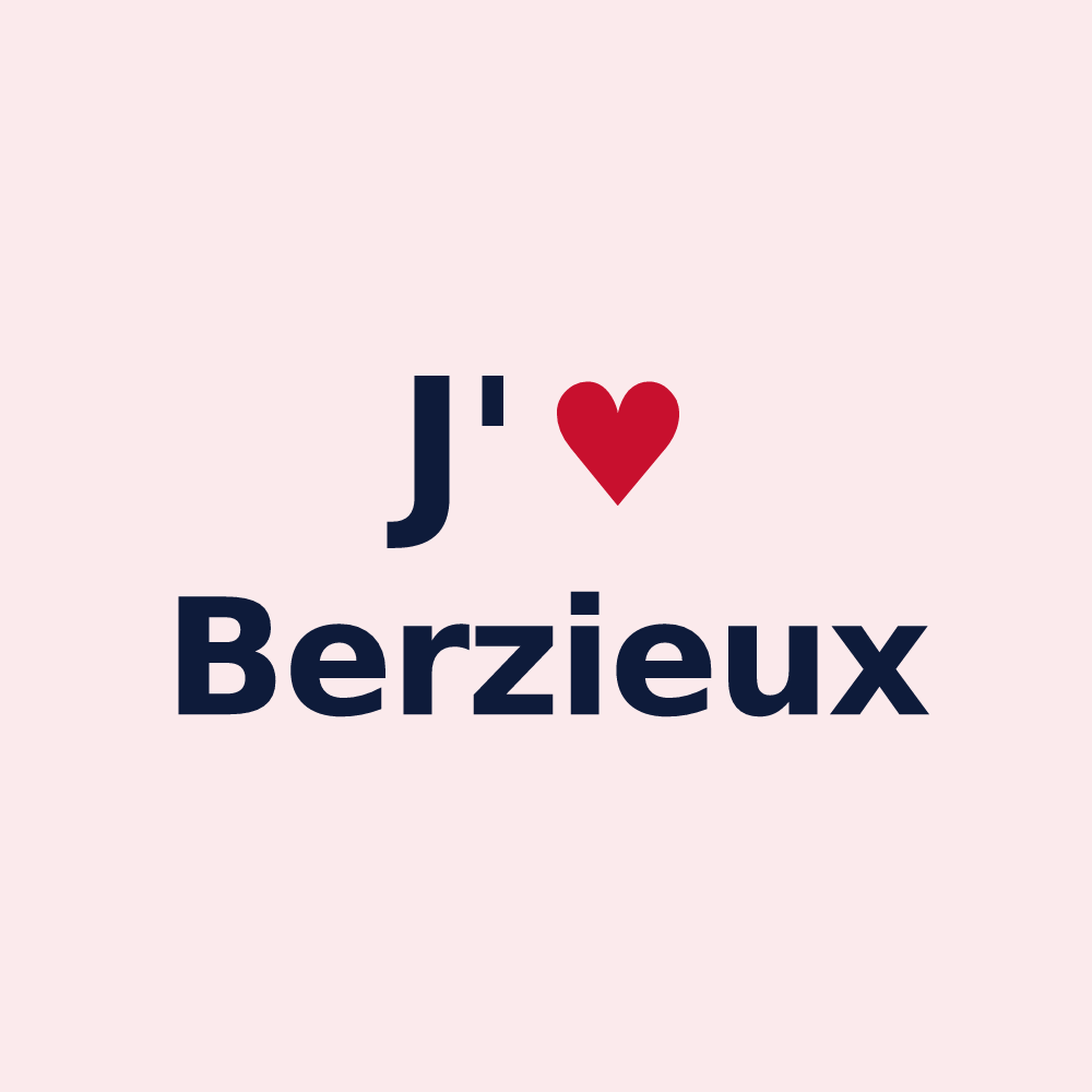 Magnet personnalisé Berzieux — design J'aime Berzieux