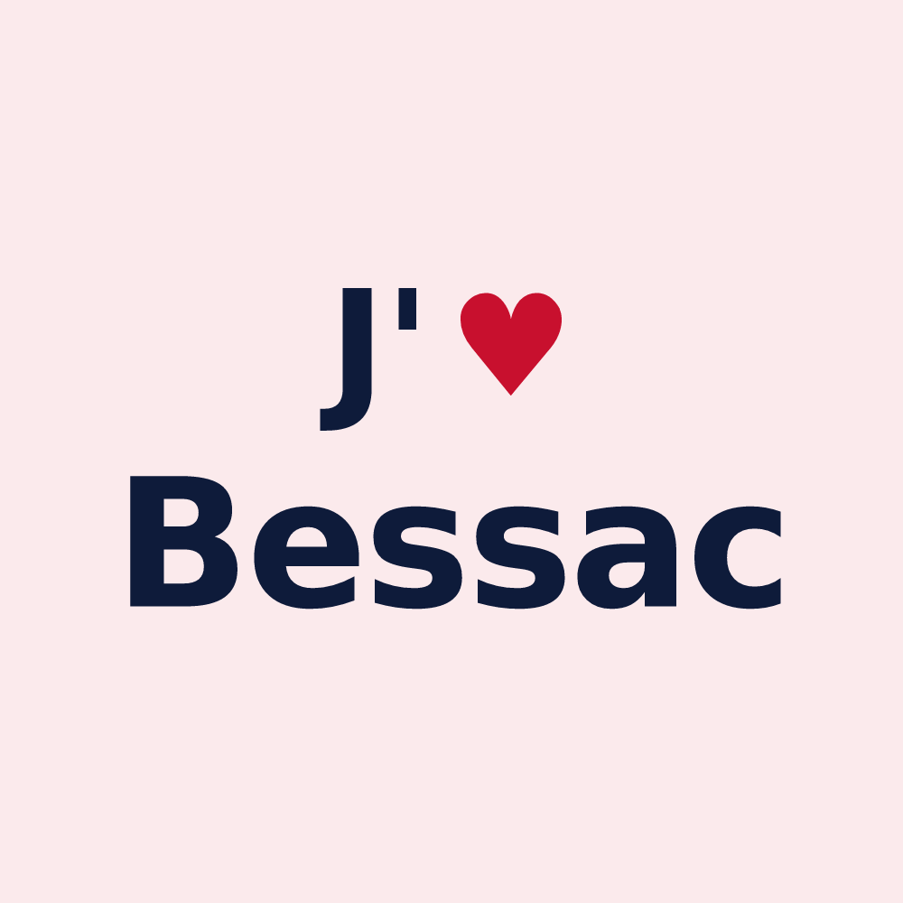Magnet personnalisé Bessac — design J'aime Bessac
