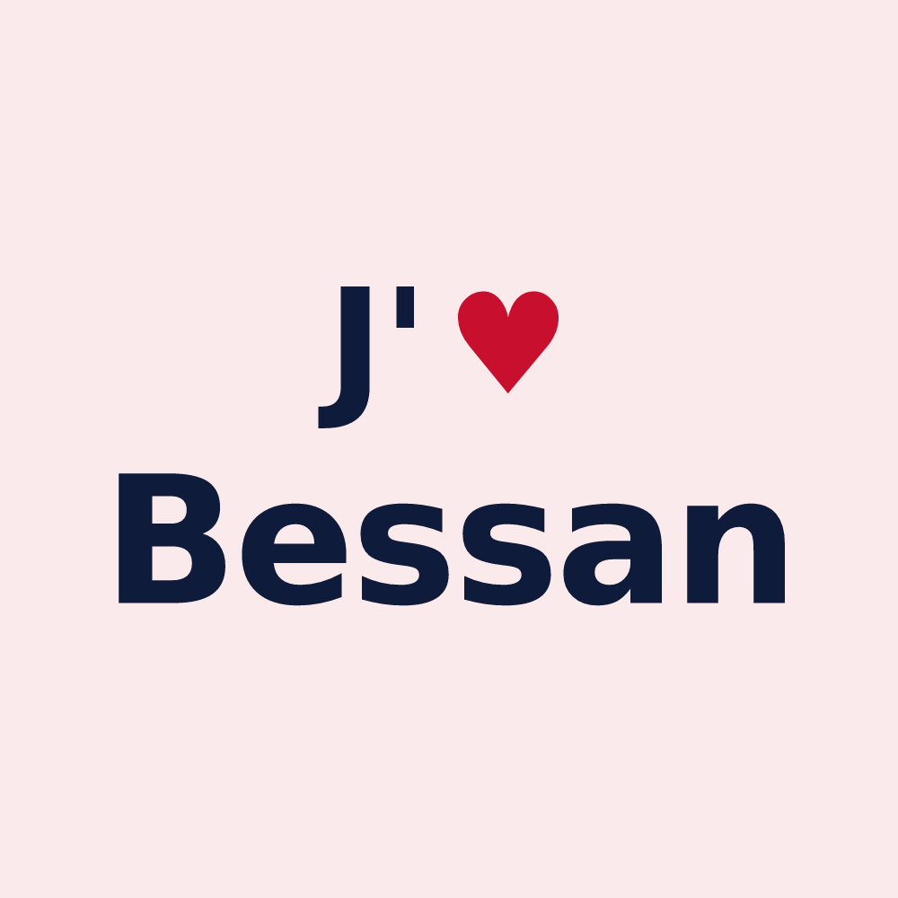 Magnet personnalisé Bessan — design J'aime Bessan