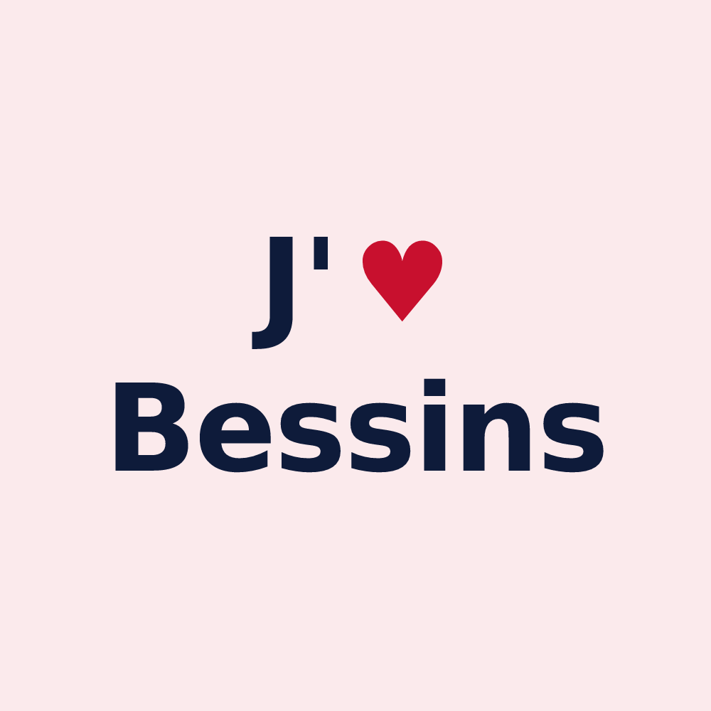 Magnet personnalisé Bessins — design J'aime Bessins