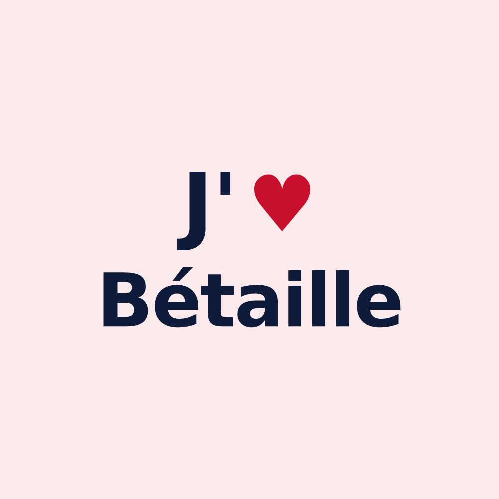 Magnet personnalisé Bétaille — design J'aime Bétaille