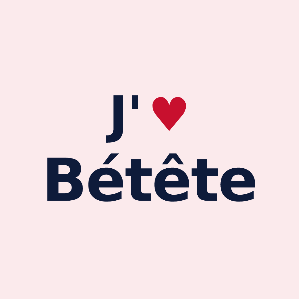 Magnet personnalisé Bétête — design J'aime Bétête