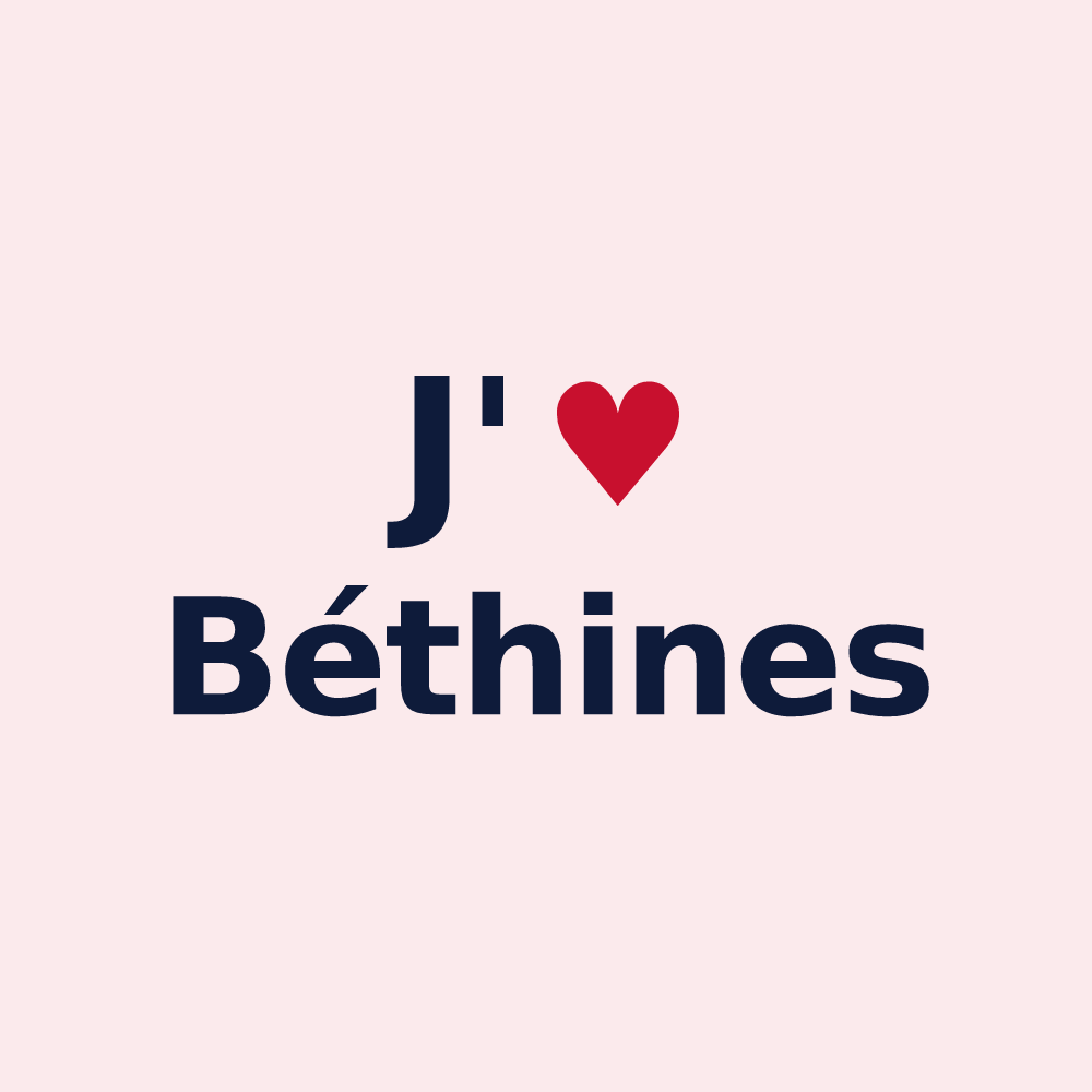 Magnet personnalisé Béthines — design « J'aime Béthines » imprimé sur le magnet