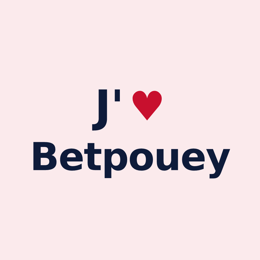 Magnet personnalisé Betpouey — design « J'aime Betpouey » imprimé sur le magnet