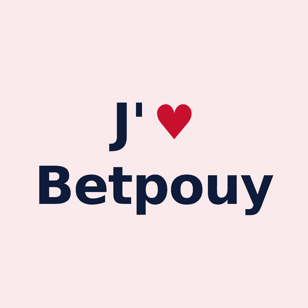 Magnet personnalisé Betpouy — design « J'aime Betpouy » imprimé sur le magnet